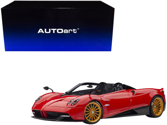 Pagani Huayra Roadster Rosso Monza Red and Carbon with Luggage Set 1/18 Model Car by Autoart by Autoart