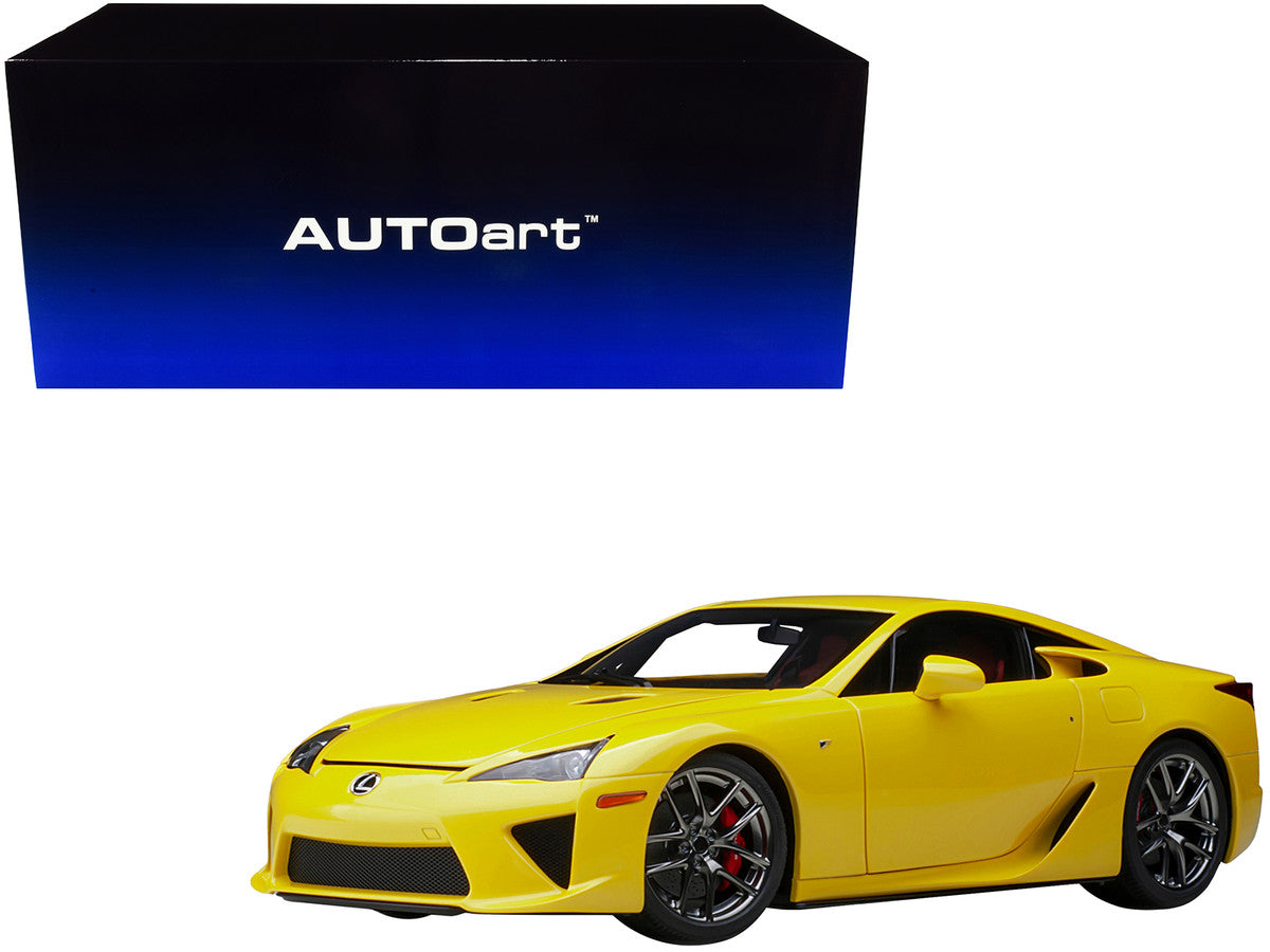 Lexus LFA Pearl Yellow with Red and Black Interior 1/18 Model Car by Autoart by Autoart