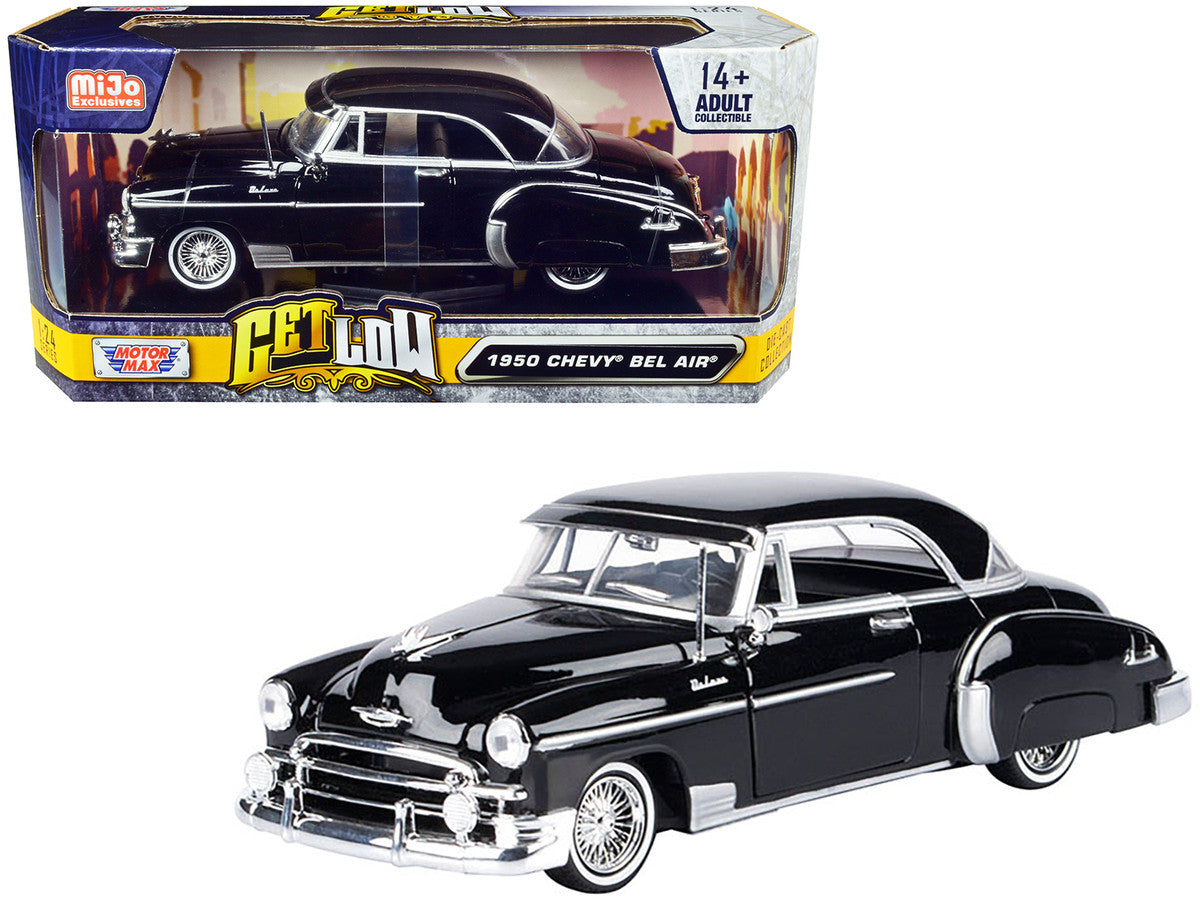 1950 Chevrolet Bel Air Lowrider Black "Get Low" Series 1/24 Diecast Model Car by Motormax by Motormax