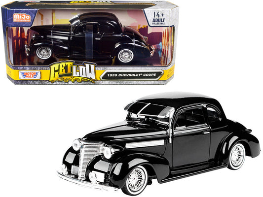 1939 Chevrolet Coupe Lowrider Black "Get Low" Series 1/24 Diecast Model Car by Motormax by Motormax