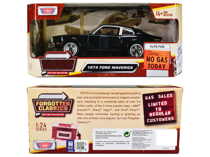 1974 Ford Maverick Black "Forgotten Classics" Series 1/24 Diecast Model Car by Motormax by Motormax