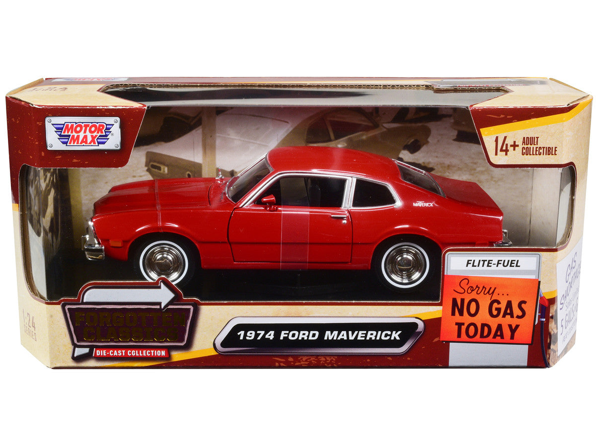 1974 Ford Maverick Red "Forgotten Classics" Series 1/24 Diecast Model Car by Motormax by Motormax