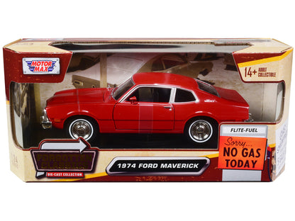 1974 Ford Maverick Red "Forgotten Classics" Series 1/24 Diecast Model Car by Motormax by Motormax