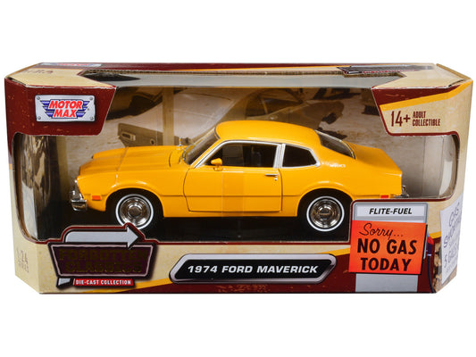 1974 Ford Maverick Yellow "Forgotten Classics" 1/24 Diecast Model Car by Motormax by Motormax