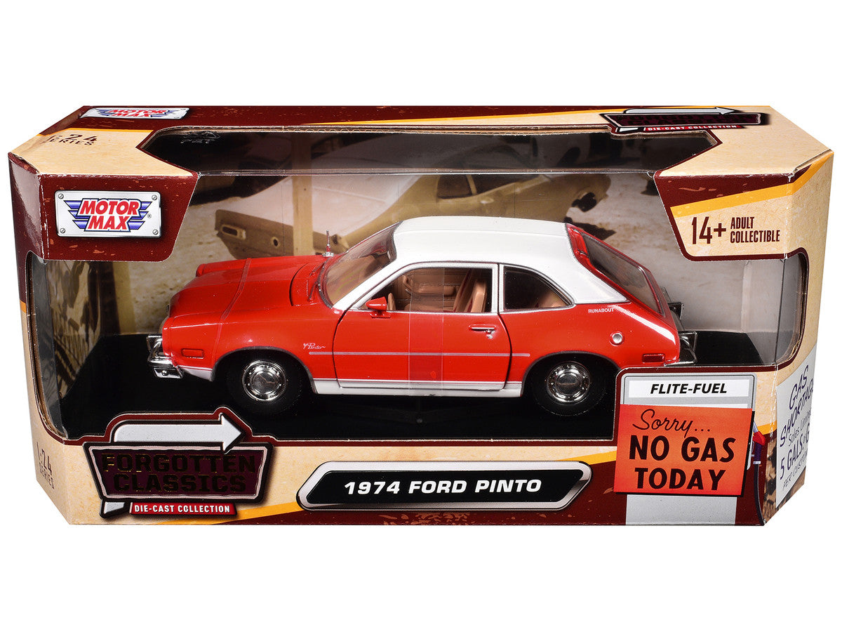 1974 Ford Pinto Orange with White Top "Forgotten Classics" Series 1/24 Diecast Model Car by Motormax by Motormax