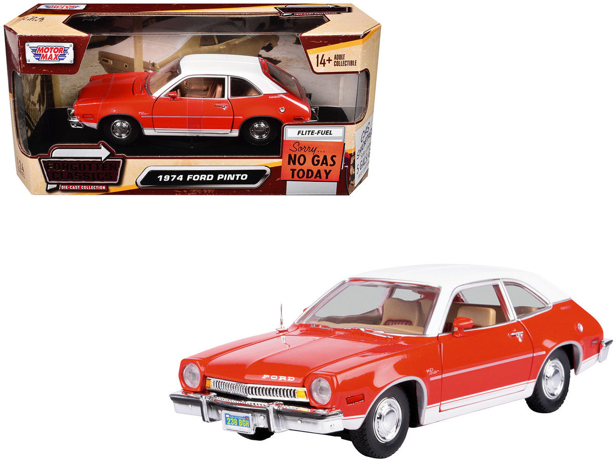 1974 Ford Pinto Orange with White Top "Forgotten Classics" Series 1/24 Diecast Model Car by Motormax by Motormax