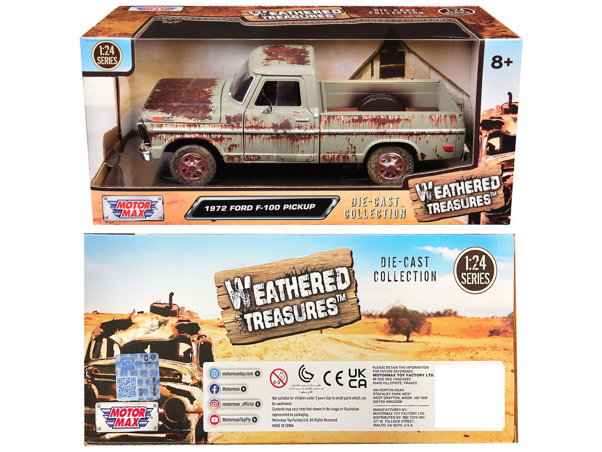 1972 Ford F-100 Pickup Truck Beige (Rusted) "Weathered Treasures" Series 1/24 Diecast Model Car by Motormax by Motormax