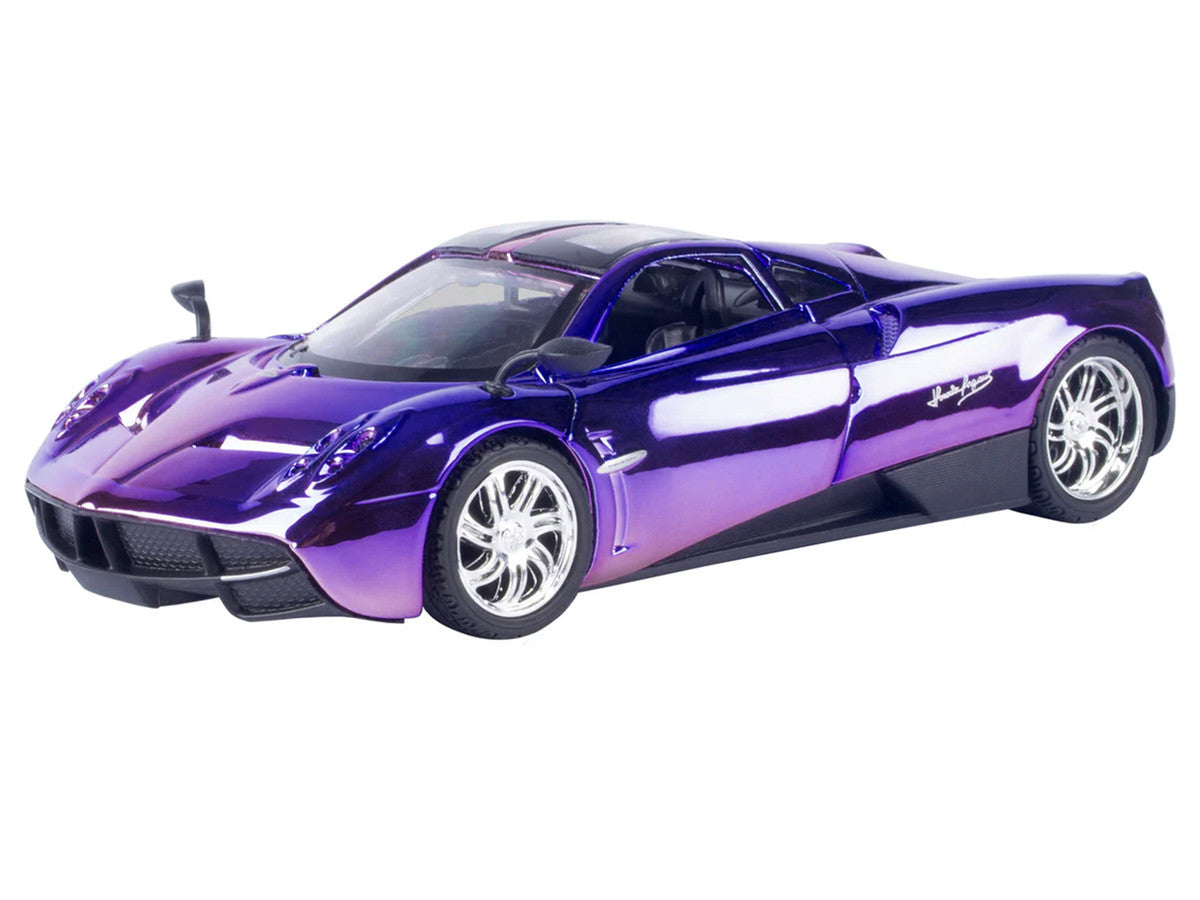 Pagani Huayra Pink and Purple Chrome "Custom Wrap" Series 1/24 Diecast Model Car by Motormax by Motormax