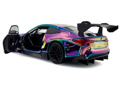 BMW M4 GT3 Chameleon Chrome "Custom Wrap" Series 1/24 Diecast Model Car by Motormax by Motormax