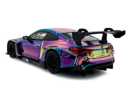 BMW M4 GT3 Chameleon Chrome "Custom Wrap" Series 1/24 Diecast Model Car by Motormax by Motormax