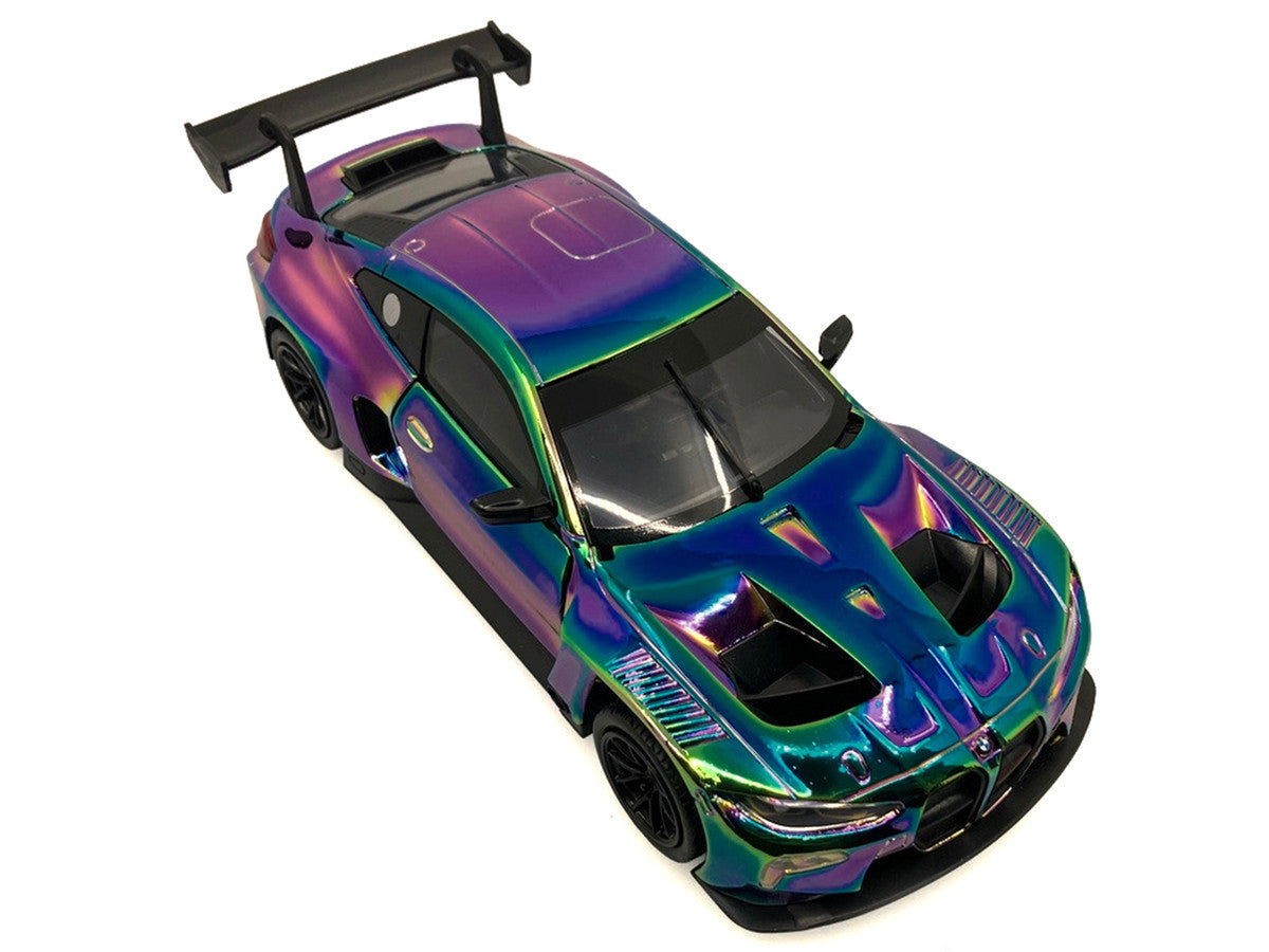 BMW M4 GT3 Chameleon Chrome "Custom Wrap" Series 1/24 Diecast Model Car by Motormax by Motormax