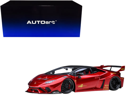 Lamborghini Huracan GT "LB-Silhouette Works" Hyper Red Metallic with Black Top 1/18 Model Car by Autoart by Autoart