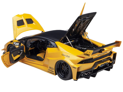Lamborghini Huracan GT "LB-Silhouette Works" Yellow Metallic with Black Top 1/18 Model Car by Autoart by Autoart