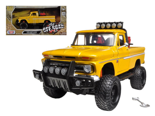 1966 Chevrolet C10 Fleetside Pickup Truck Off Road Yellow 1/24 Diecast Model by Motormax by Motormax
