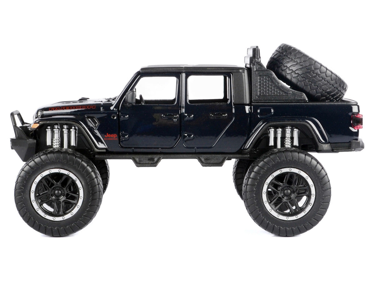 2021 Jeep Gladiator Rubicon Off-Road Pickup Truck Black with Matt Black Top "Off Road" Series 1/24-1/27 Diecast Model Car by Motormax by Motormax