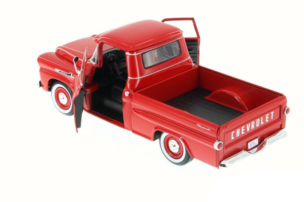 1958 Chevrolet Apache Fleetside Pickup Truck Red 1/24 Diecast Model Car by Motormax by Motormax
