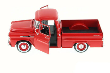 1958 Chevrolet Apache Fleetside Pickup Truck Red 1/24 Diecast Model Car by Motormax by Motormax