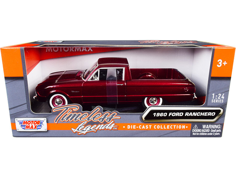 1960 Ford Ranchero Pickup Burgundy Metallic 1/24 Diecast Model Car by Motormax by Motormax