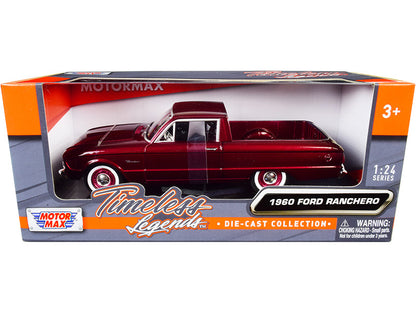 1960 Ford Ranchero Pickup Burgundy Metallic 1/24 Diecast Model Car by Motormax by Motormax