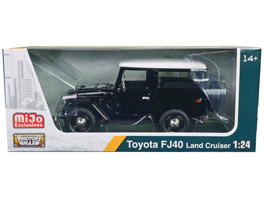 Toyota FJ40 Land Cruiser Black with White Top 1/24 Diecast Model Car by Motormax by Motormax