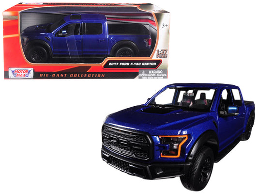 2017 Ford F-150 Raptor Pickup Truck Blue with Black Wheels 1/27 Diecast Model Car by Motormax by Motormax