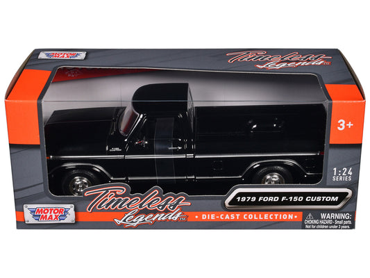 1979 Ford F-150 Custom Pickup Truck Black "Timeless Legends" Series 1/24 Diecast Model Car by Motormax by Motormax