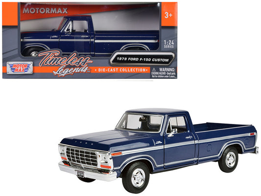 1979 Ford F-150 Pickup Truck Dark Blue 1/24 Diecast Model Car by Motormax by Motormax