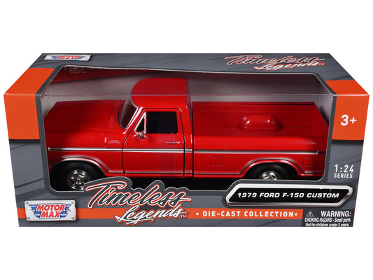 1979 Ford F-150 Custom Pickup Truck Red "Timeless Legends" Series 1/24 Diecast Model Car by Motormax by Motormax