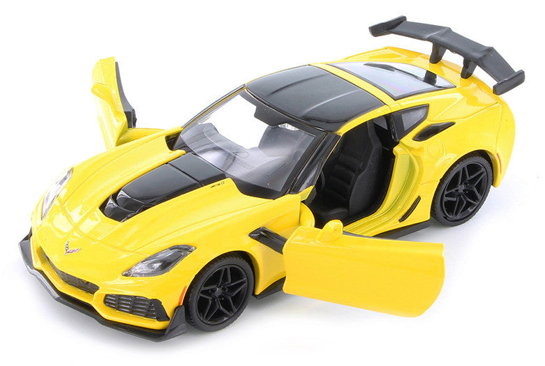 2019 Chevrolet Corvette ZR1 Yellow with Black Accents 1/24 Diecast Model Car by Motormax by Motormax