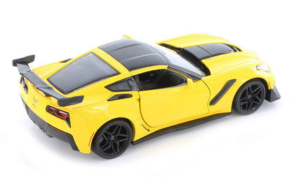 2019 Chevrolet Corvette ZR1 Yellow with Black Accents 1/24 Diecast Model Car by Motormax by Motormax