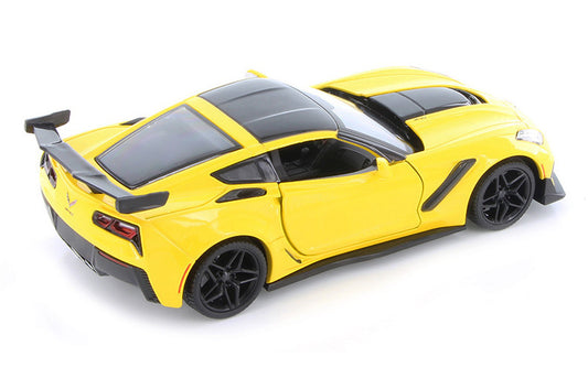 2019 Chevrolet Corvette ZR1 Yellow with Black Accents 1/24 Diecast Model Car by Motormax by Motormax