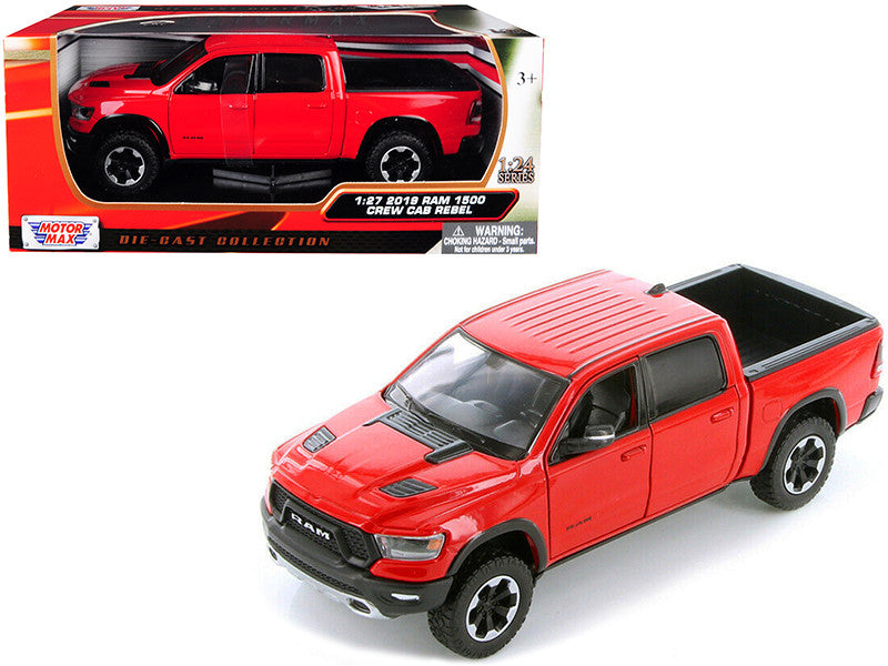 2019 RAM 1500 Rebel Crew Cab Pickup Truck Red 1/24 Diecast Model Car by Motormax by Motormax
