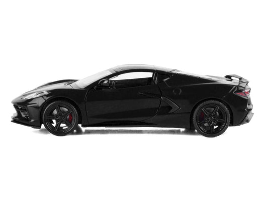2020 Chevrolet Corvette C8 Stingray Black with Silver Stripes "Timeless Legends" Series 1/24 Diecast Model Car by Motormax by Motormax