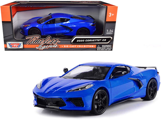2020 Chevrolet Corvette C8 Stingray Blue Metallic "Timeless Legends" 1/24 Diecast Model Car by Motormax by Motormax