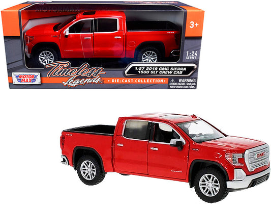 2019 GMC Sierra 1500 SLT Crew Cab Pickup Truck Red 1/24-1/27 Diecast Model Car by Motormax by Motormax