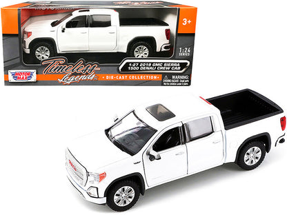 2019 GMC Sierra 1500 Denali Crew Cab Pickup Truck with Sunroof White "Timeless Legends" Series 1/24-1/27 Diecast Model Car by Motormax by Motormax