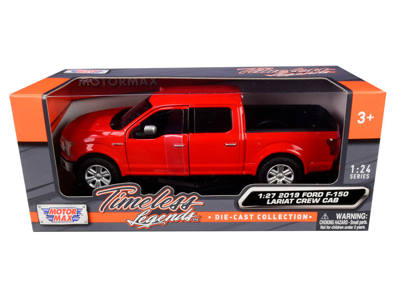 2019 Ford F-150 Lariat Crew Cab Pickup Truck Red 1/24-1/27 Diecast Model Car by Motormax by Motormax
