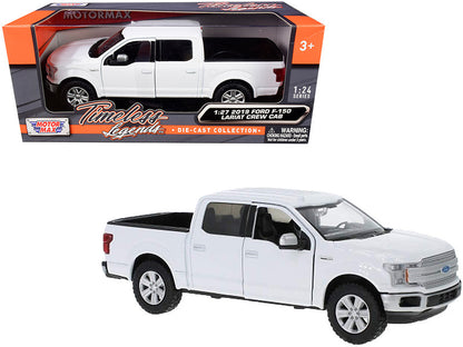 2019 Ford F-150 Lariat Crew Cab Pickup Truck White 1/24-1/27 Diecast Model Car by Motormax by Motormax