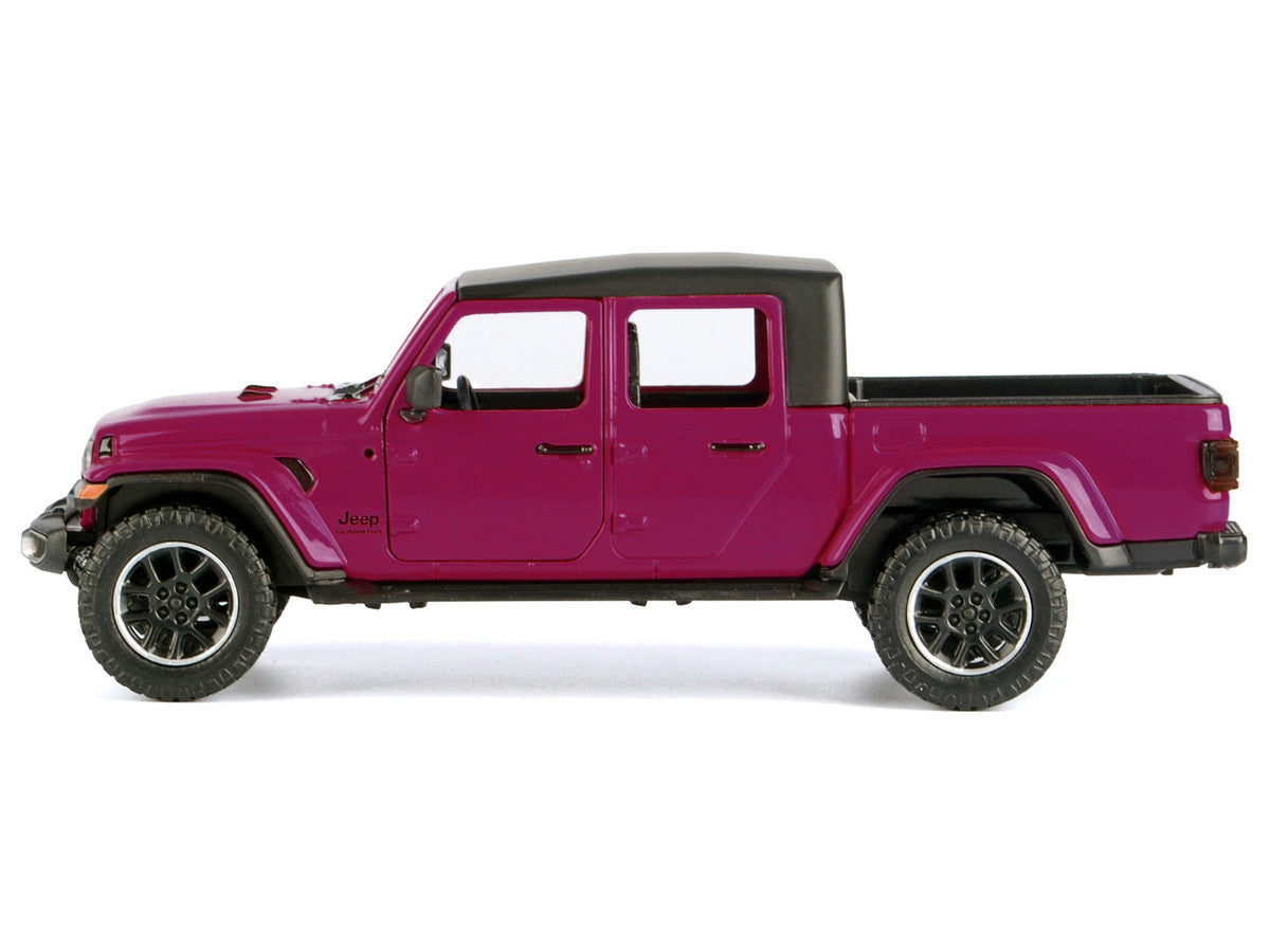 2021 Jeep Gladiator Overland Pickup Truck Purple with Matt Black Top 1/24-1/27 Diecast Model Car by Motormax by Motormax
