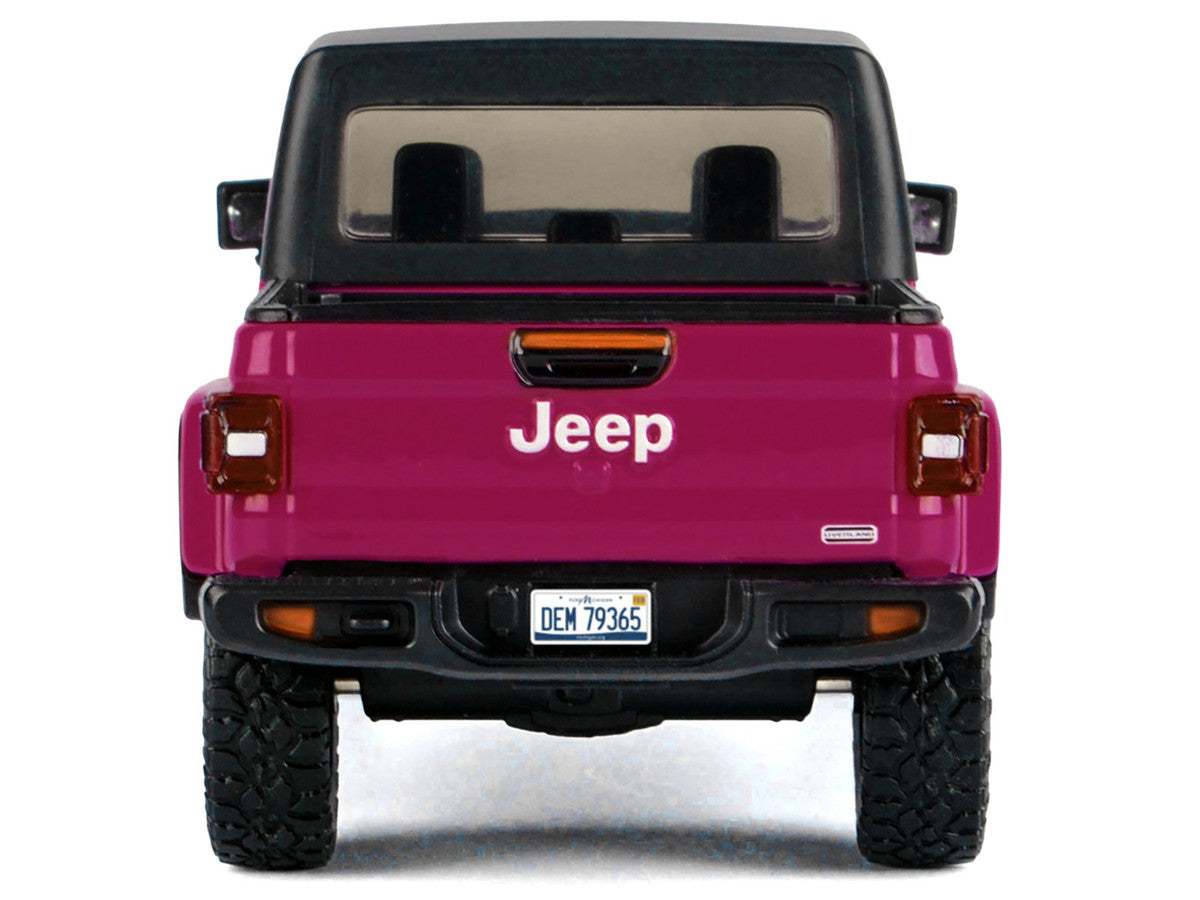 2021 Jeep Gladiator Overland Pickup Truck Purple with Matt Black Top 1/24-1/27 Diecast Model Car by Motormax by Motormax