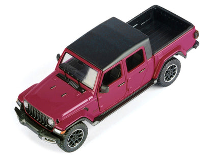 2021 Jeep Gladiator Overland Pickup Truck Purple with Matt Black Top 1/24-1/27 Diecast Model Car by Motormax by Motormax