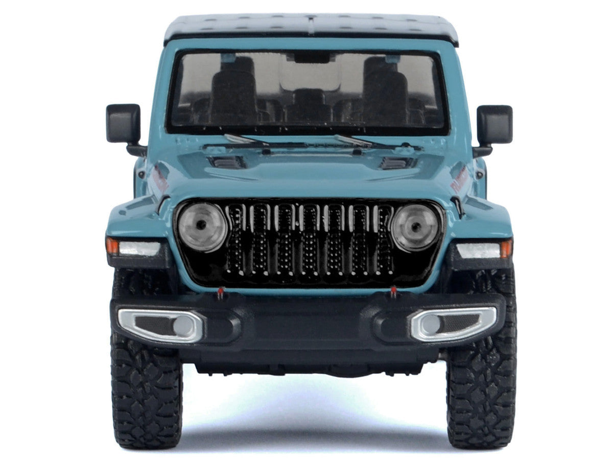 2021 Jeep Gladiator Rubicon (Closed Top) Pickup Truck Blue with Black Top 1/24-1/27 Diecast Model Car by Motormax by Motormax