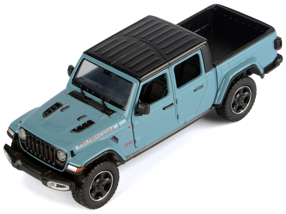 2021 Jeep Gladiator Rubicon (Closed Top) Pickup Truck Blue with Black Top 1/24-1/27 Diecast Model Car by Motormax by Motormax