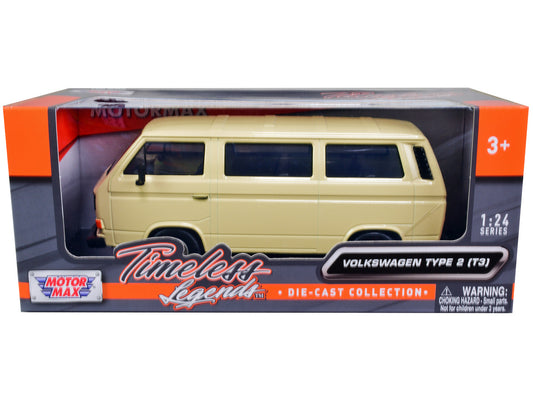 Volkswagen Type 2 (T3) Van Beige "Timeless Legends" Series 1/24 Diecast Model Car by Motormax by Motormax