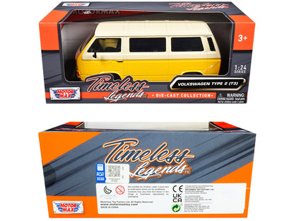Volkswagen Type 2 (T3) Van Yellow and Beige "Timeless Legends" Series 1/24 Diecast Model Car by Motormax by Motormax
