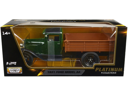 1931 Ford Model AA Pickup Truck Dark Green and Black "Platinum Collection" Series 1/24 Diecast Model Car by Motormax by Motormax