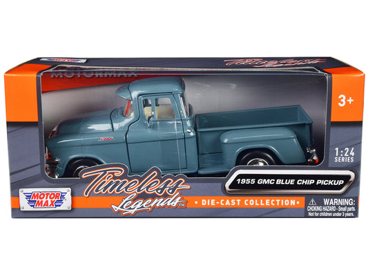 1955 GMC Blue Chip Pickup Truck Light Blue "Timeless Legends" Series 1/24 Diecast Model Car by Motormax by Motormax
