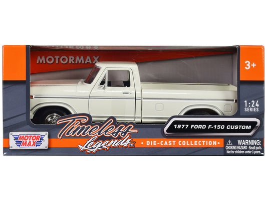 1977 Ford F-150 Custom Pickup Truck White "Timeless Legends" Series 1/24 Diecast Model Car by Motormax by Motormax