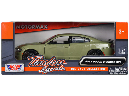 2023 Dodge Charger SXT Green Metallic "Timeless Legends" Series 1/24 Diecast Model Car by Motormax by Motormax
