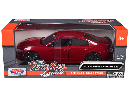 2023 Dodge Charger SXT Red Metallic "Timeless Legends" Series 1/24 Diecast Model Car by Motormax by Motormax